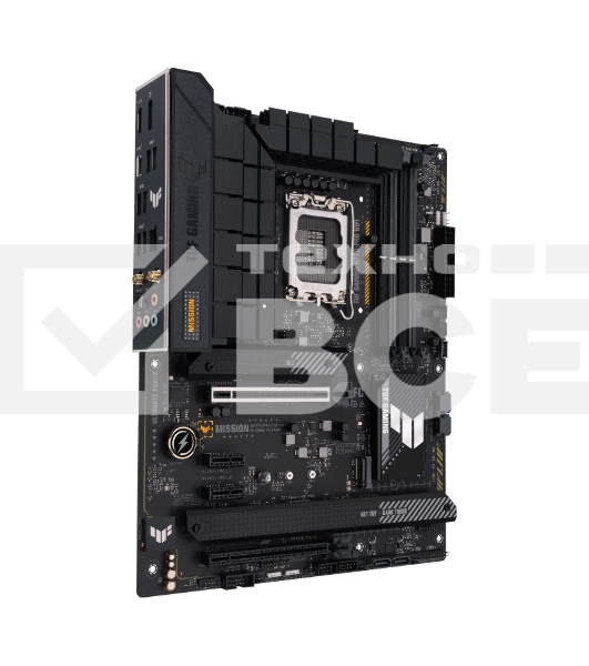 Материнская плата ASUS TUF GAMING H770-PRO WIFI, LGA 1700, Intel H770, 4xDDR5, 4xSATA, 4xM.2, 1xPCIe 5.0 x16, 1xPCIe 4.0 x4, 2xUSB-A 3.2 Gen 2, 4xUSB-A 3.2 Gen 1, 1xUSB-C 3.2 Gen 2x2, 1x2.5Gb LAN, 5x3.5 мм, 7.1, Standard-ATX
