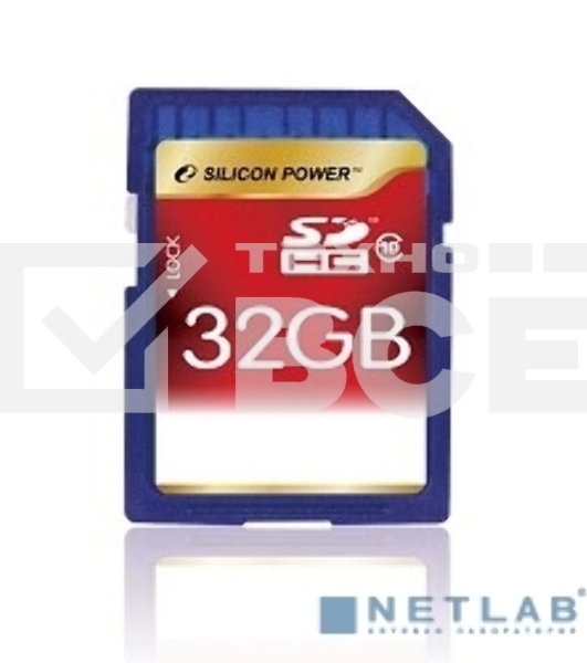 Флеш карта SDHC 32Gb Class10 Silicon Power SP032GBSDH010V10 w/o adapter