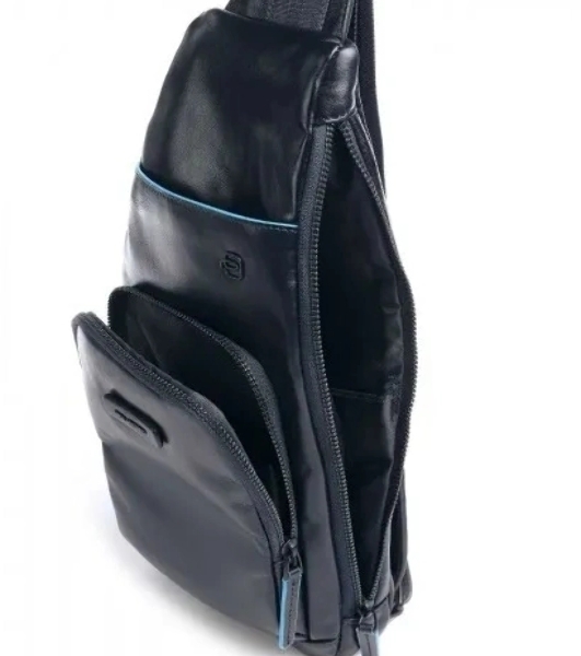 Рюкзак слинг Piquadro Blue Square Revamp CA5577B2V/BLU, кожа, синий