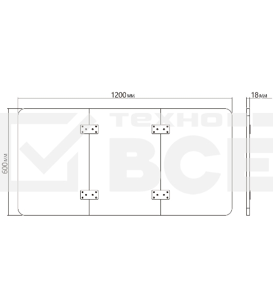 Столешница Cactus CS-TD3-LR 120x60x1.8см дуб антик