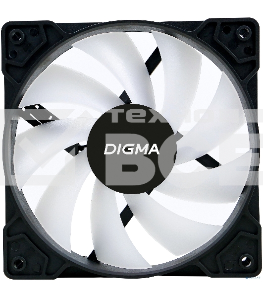 Вентилятор для корпуса Digma DFAN-FRGb1 черный, 120 мм, 1200 об/мин, 23 дБ, 4 pin