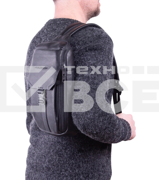 Рюкзак слинг мужской Piquadro Than CA6616S135/N черный кожа