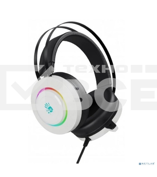 Гарнитура проводная с микрофоном A4Tech Bloody G521 белый 2.3м мониторные оголовье (G521 (WHITE))