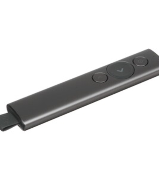 Презентер Logitech Spotlight Slate (серый, Bluetooth/2.4 GHz, перезаряжаемая литий-полимерная батарея 85мА·ч, 3D-акселерометр, гироскоп, кабель для зарядки, чехол) (арт. 910-004867, M/N: R-R0011/C-U0016)