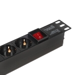 Блок розеток горизонтальный ExeGate ServerPro PDU-19H804 Al-8S-EU2.5-SW, 19', 1U, Алюминий, 8 Schuko, кабель с евровилкой VDE-250V-16A-3*1.5мм2, 2.5 метра, выкл. с подсветкой, черный, фото10