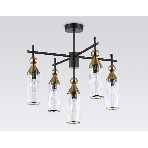 Люстра Ambrella light LH55256/5 BK/BS/CL черный/латунь/прозрачный E14*5 max 40W D520*520, фото6