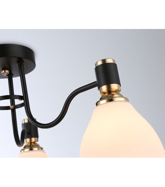 Светильник Ambrella light TR303303/3 BK/GD/FR черный/золото/белый матовый E27*3 max 60W D600*270
