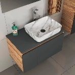 Комплект для ванной, 4 предмета (тумба Bau 80, графит + раковина BAU Hotel 51х39 + смеситель Hotel Still, выпуск клик-клак, черный), фото8