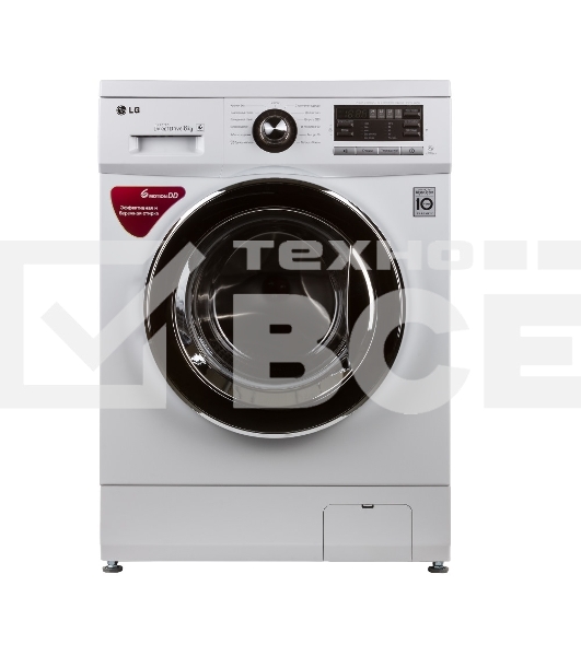 Стиральная машина LG F1096ND3 белая, загрузка фронтальная 6кг, 1000 об/мин., класс: A