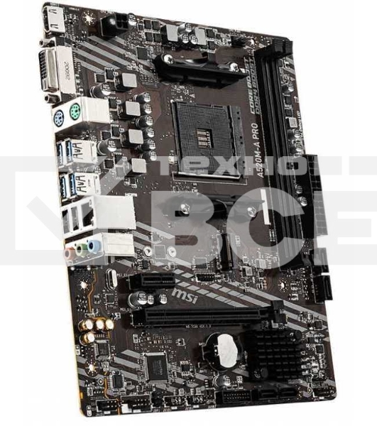 Материнская плата MSI A520M-A PRO, AM4, AMD A520, 2xDDR4, 4xSATA, 1xM.2, 1xPCIe 3.0 x16, 1xDVI-D, 1xHDMI, 1x 1Gb LAN, 2xUSB 2.0, 4xUSB 3.2 Gen 1, 3x3.5 мм, 7.1, mATX