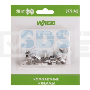 Компактная клемма 2-х проводная, 20 штук (серия 2273-242)