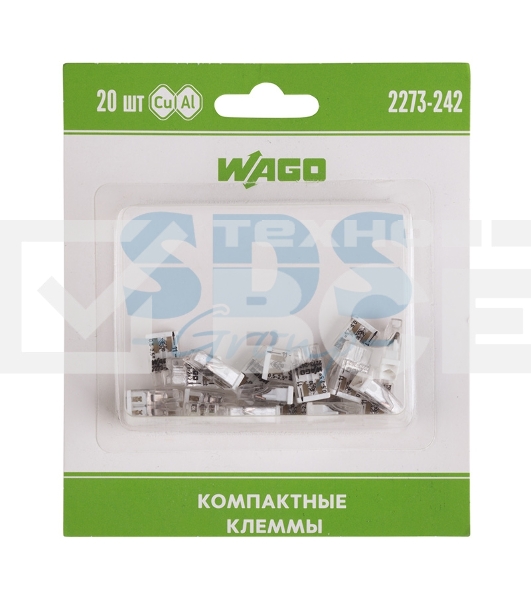 Компактная клемма 2-х проводная, 20 штук (серия 2273-242)