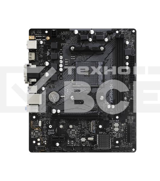 Материнская плата ASRock B550M-HDV, AM4, AMD B550, 2xDDR4, 4xSATA, 1xM.2, 1xPCIe 4.0 x16, 1xDVI-D, 1xHDMI, 1xVGA, 1x 1Gb LAN, 3x3.5 мм, 7.1, mATX