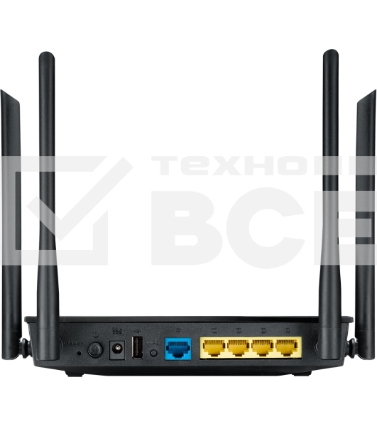Маршрутизатор беспроводной Asus RT-AC1200 10/100BASE-TX черный (Dual Band)