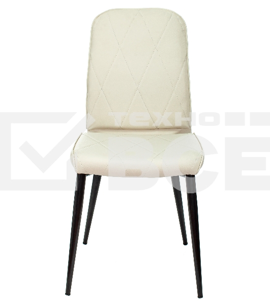 Стул для кухни Бюрократ KF-3 эко.кожа слоновая кость Orion-10 металл черный на ножках (KF-3/OR-10)