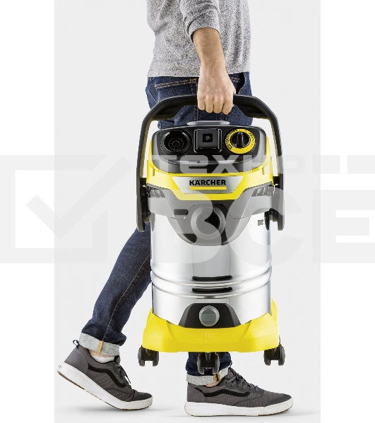 Строительный пылесос Karcher WD 6 P S V-30/6/22/T желтый, 1300 Вт, уборка сухая/сбор воды, пылесборник мешок/контейнер, 30 л