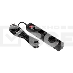 Удлинитель STANDARD 5 гнезд, 5м, 3х1,0мм², с/з, с выключателем, черный REXANT, фото4