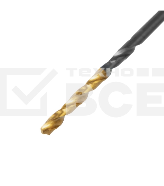 Сверло по металлу, 2 мм, HSS-Tin, Golden Tip, 10 шт. Denzel