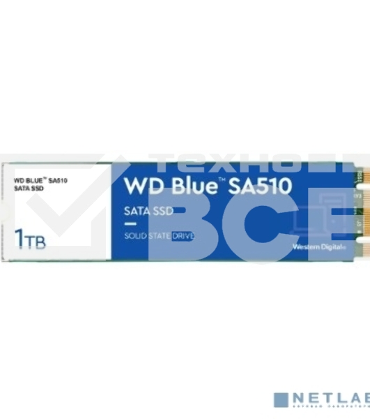 Накопитель SSD WD Blue SA510 WDS100T3B0B, 1Tb, SATA III, M.2 2280, R/W 560/520