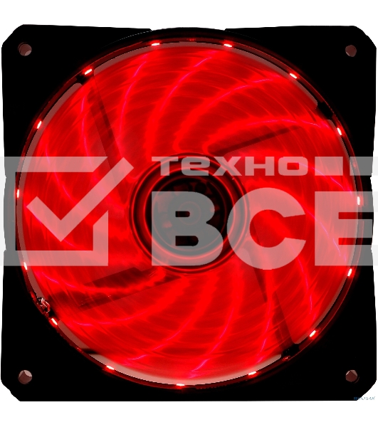 Вентилятор для корпуса Digma DFAN-LED-RED черный, 120 мм, 1200 об/мин, 23 дБ, 4 pin