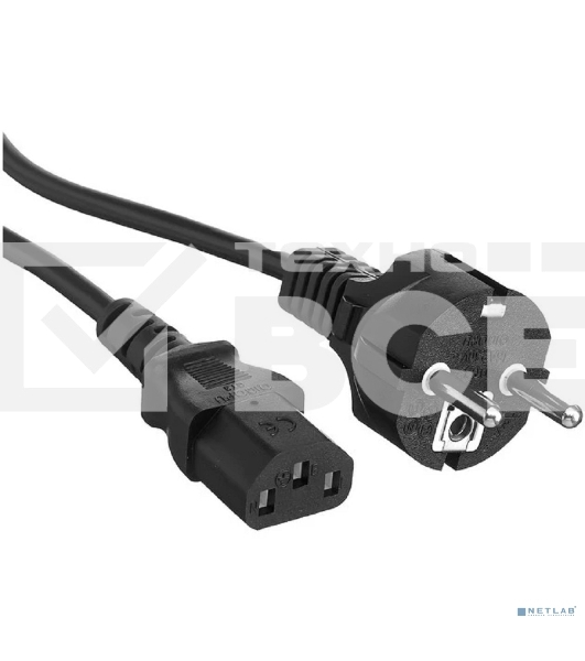 Кабель питания ExeGate Special PC-1S (Евровилка Schuko->C13, 3*0.75мм2, CCA, черный, 1м)