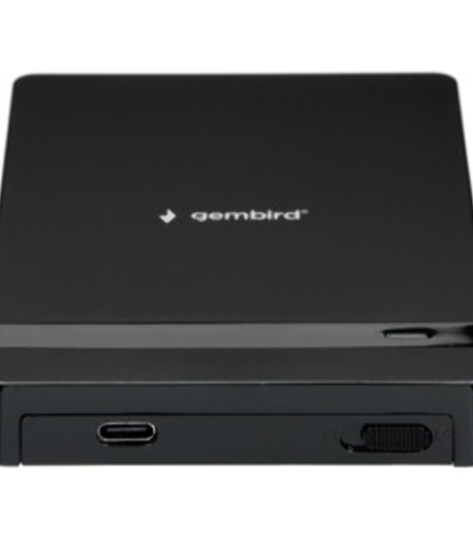 Внешний корпус 2.5' Gembird EE2-U31S-2, черный, USB Type-c, SATA, алюминий