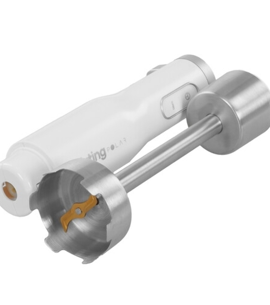 Погружной блендер Korting KHB 0313 W, беспроводной, мощность 150 Вт, кнопочное управление, 3 насадки (блендер, измельчитель, миксер), 5 скоростей, объем чаши 500 мл, защита двигателя от перегрева/перегрузки, цвет белый