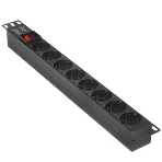 Блок розеток горизонтальный ExeGate ServerPro PDU-19H804 Al-8S-EU2.5-SW, 19', 1U, Алюминий, 8 Schuko, кабель с евровилкой VDE-250V-16A-3*1.5мм2, 2.5 метра, выкл. с подсветкой, черный, фото9