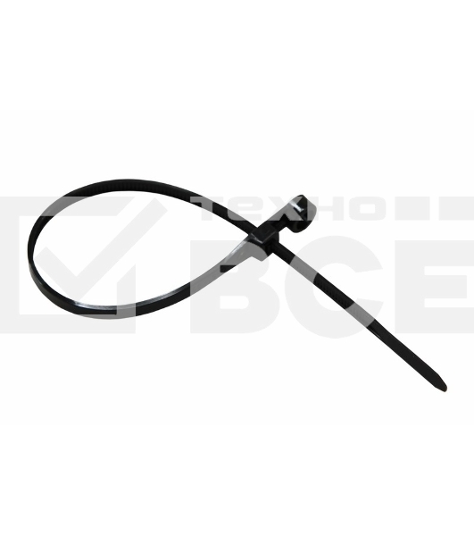 Хомут-стяжкa нейлоновая под винт Rexant 200x4,3 мм, черная, упаковка 100 шт.