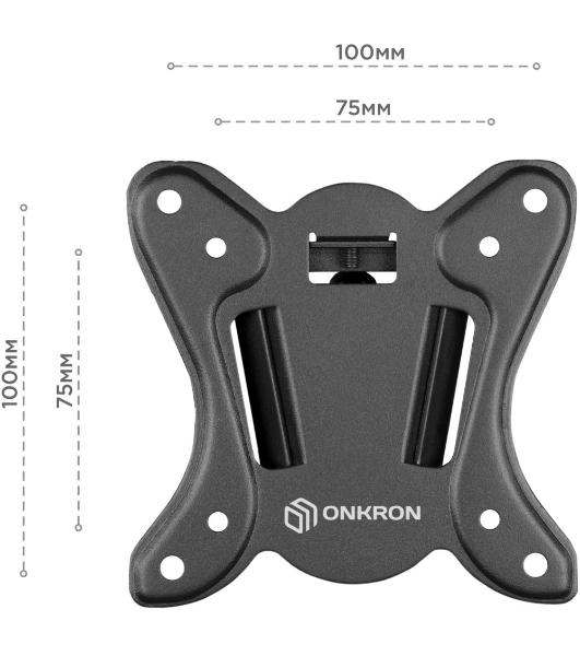 Кронштейн ONKRON Кронштейн ONKRON 17-27'' макс 100*100 мм, наклон -+ 8º, поворот: 45°, от стены 85 мм, макс вес 25кг, черный