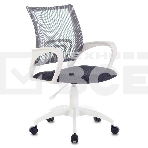Кресло компьютерное Бюрократ CH-W695NLT TW-04 TW-12 темно-серый, сетка/ткань, крестовина пластик, пластик белый, фото3