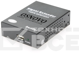 Удлинитель OSNOVO Удлинитель интерфейса USB 2.0 по сети Ethernet. Расстояние передачи 'точка-точка' по кабелю витой пары (CAT5e/6) до 150м