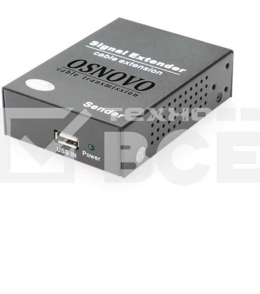 Удлинитель OSNOVO Удлинитель интерфейса USB 2.0 по сети Ethernet. Расстояние передачи 'точка-точка' по кабелю витой пары (CAT5e/6) до 150м