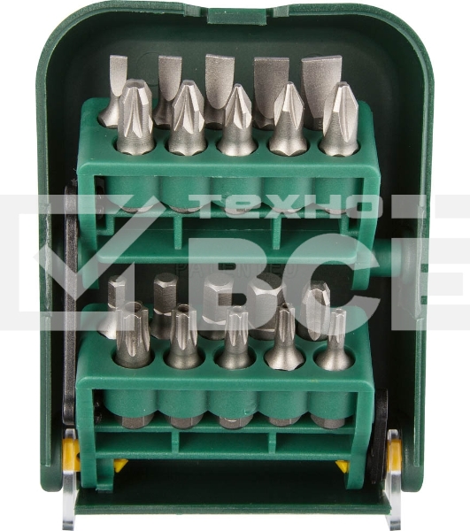 Набор KRAFTOOL Биты в мобильном бит-боксе с клипсой, Cr-V, 25мм, 21 предмет