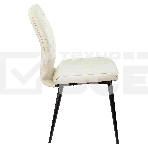 Стул для кухни Бюрократ KF-3 эко.кожа слоновая кость Orion-10 металл черный на ножках (KF-3/OR-10), фото3