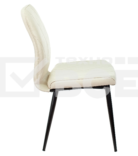 Стул для кухни Бюрократ KF-3 эко.кожа слоновая кость Orion-10 металл черный на ножках (KF-3/OR-10)