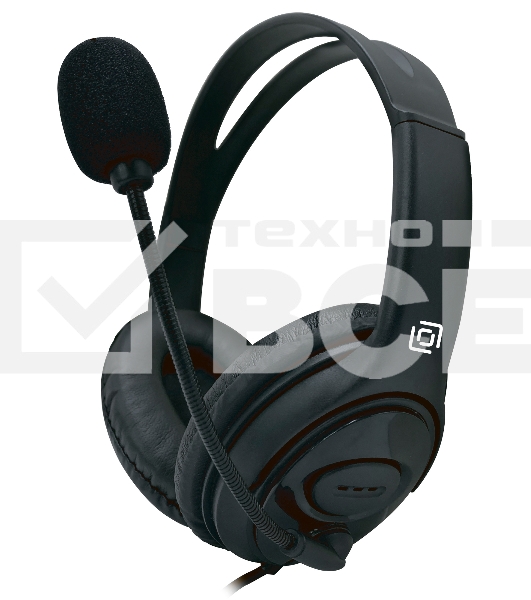 Наушники с микрофоном Oklick HS-M400 черный 1.8м накладные оголовье