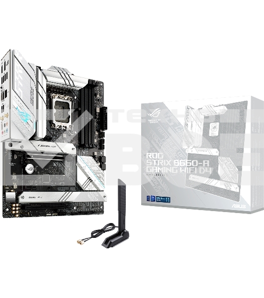 Материнская плата ASUS ROG STRIX B660-A GAMING WIFI D4, LGA 1700, Intel B660, 4xDDR4, 4xSATA, 3xM.2, 1xPCIe 5.0 x16, 1xPCIe 3.0 x4, 2xPCIe x1, 1xHDMI, 1xDP, 1x 2.5Gb LAN, 4xUSB 2.0, 2xUSB 3.2 Gen 1, 1xUSB-A 3.2 Gen 2, 1xUSB-C 3.2 Gen 1, 1xUSB-C 3.2 Gen 2x