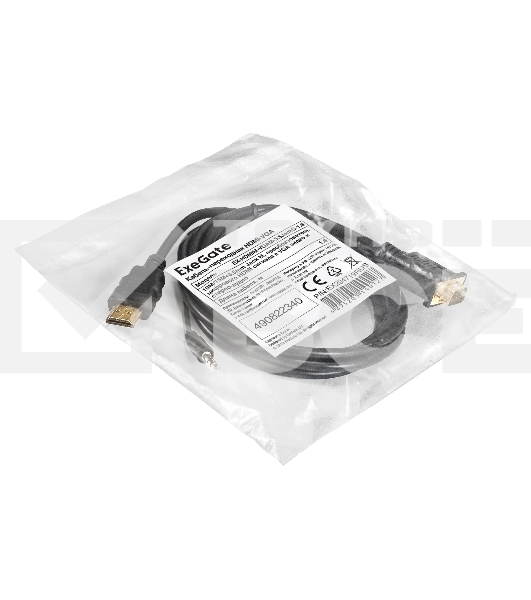 Кабель-переходник HDMI-VGA ExeGate EX-HDMIM-VGAM-3.5JackS-1.8 (19M/15M+3.5mm Jack M, 1,8м) Преобразователь цифрового HDMI сигнала в VGA видео и стерео-аудио