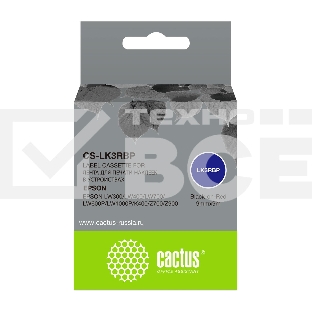 Картридж ленточный Cactus CS-LK3RBP черный, 9мм, 9м для Epson LW300/LW400/LW700/LW600P/LW1000P/K400/Z700/Z900