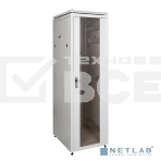 Шкаф сетевой 19' ITK LINEA N 42U 600х600 мм стеклянная передняя дверь серый, фото 1