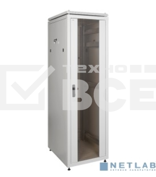 Шкаф сетевой 19' ITK LINEA N 42U 600х600 мм стеклянная передняя дверь серый