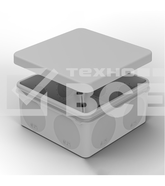 Коробка распаячная Rexant для прямого монтажа ОУ, HF, 100х100х50мм, IP67 (мембранные вводы)