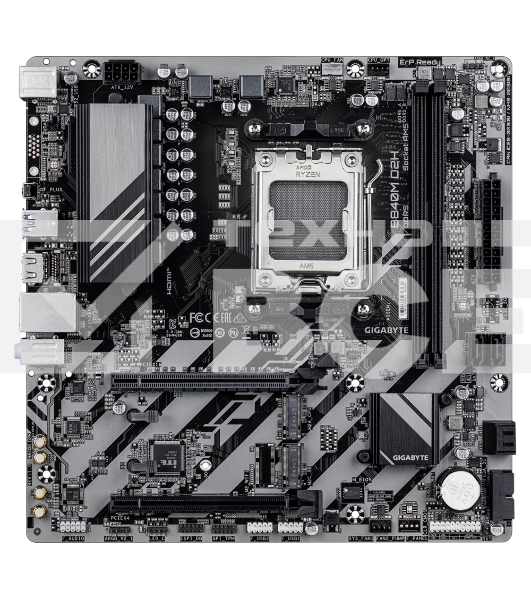 Материнская плата Gigabyte B840M D2H, AM5, AMD B840, 2xDDR5, 4xSATA, 2xM.2, 1xPCIe 4.0 x16, 1xPCIe 3.0 x4, 1xHDMI, 1x2.5Gb LAN, 2xUSB-A 5Gbps, 8xUSB-A 2.0, 3x3.5 мм, 7.1, mATX