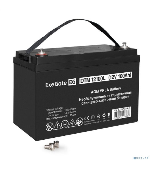 Аккумуляторная батарея ExeGate DTM 12100L (12V 100Ah, болт М6)