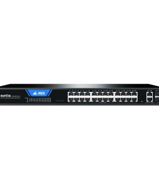 Коммутатор Netis ST228GPR-2G2S (L2) 26x1Gbит/с 2SFP 24PoE 375W настраиваемый