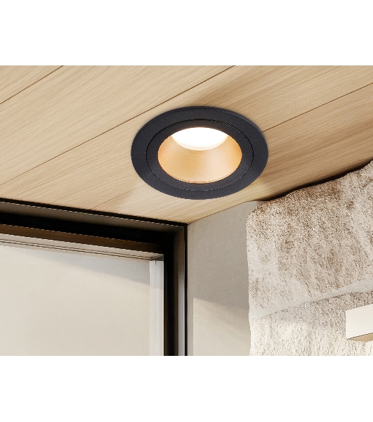 Встраиваемый точечный светильник Ambrella light TN102825 BK/GD черный/золото GU5.3 D92*50