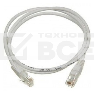 Кабель Патч-корд Lanmaster UTP TWT-45-45-1.0-GY вилка RJ-45-вилка RJ-45 кат.5е 1м серый ПВХ (уп.:1шт)