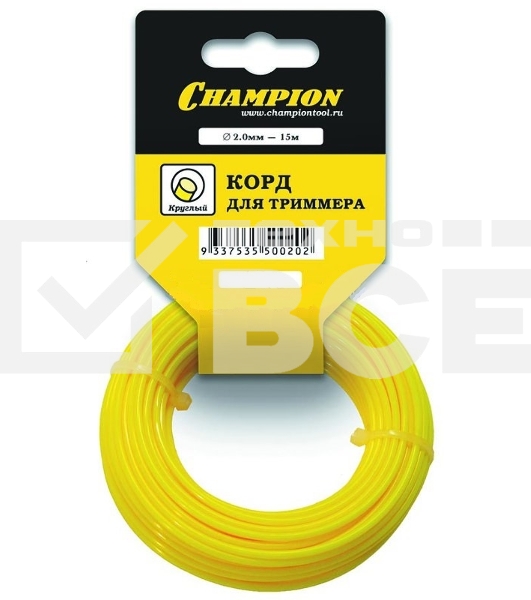 Корд для триммеров CHAMPION С50022.0мм*15м, круглый