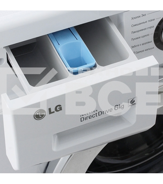 Стиральная машина LG F1096ND3 белая, загрузка фронтальная 6кг, 1000 об/мин., класс: A